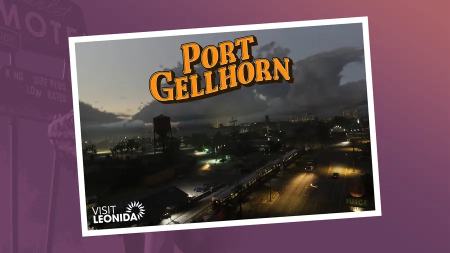 Official Grand Theft Auto VI postcard artwork for Port Gellhorn